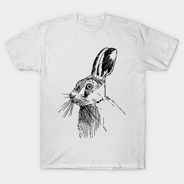 Etched Hare T-Shirt by konnijensen